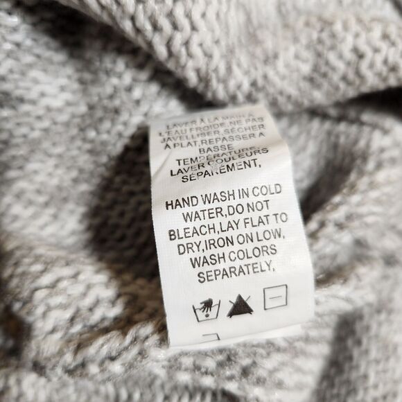 Conrad‎ C Large $60 Cotton Blend Cable Knit Gray Heather Bolero Shrug Sweater - Picture 7 of 9